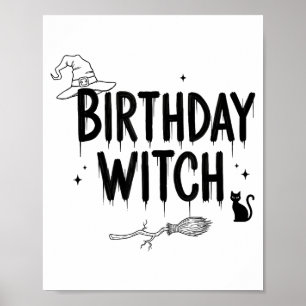 Poster Jolie Sorcière Drôle Anniversaire Sorcières Heureu
