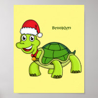Jolie tortue en chapeau de Père Noël