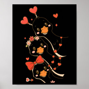 Poster Jolie Valentine Oie Coquette Drôle Oie Ridicule Wo