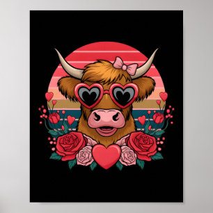 Poster Jolie Valentine Vache Adulte Drôle Valentines Pour