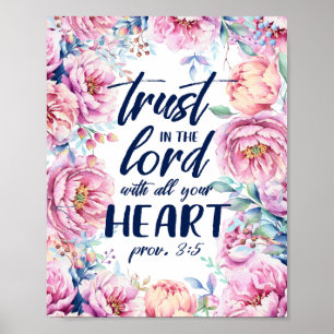Poster Jolies fleurs   Confiance dans le Seigneur   Texte