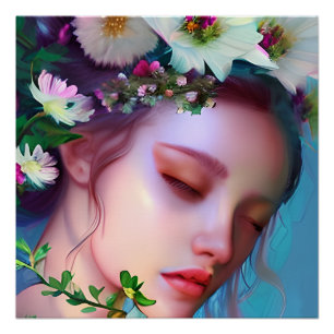 Poster Jolies fleurs de poils dans l'Imaginaire de cheveu