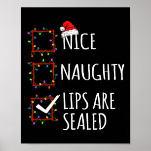 Poster Jolies Lèvres Naughty Sont Scellées Liste De Noël 