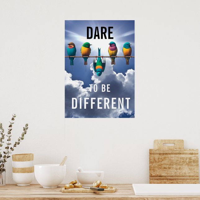 Poster Jolies Oiseaux sur un fil Odeur (Cuisine)