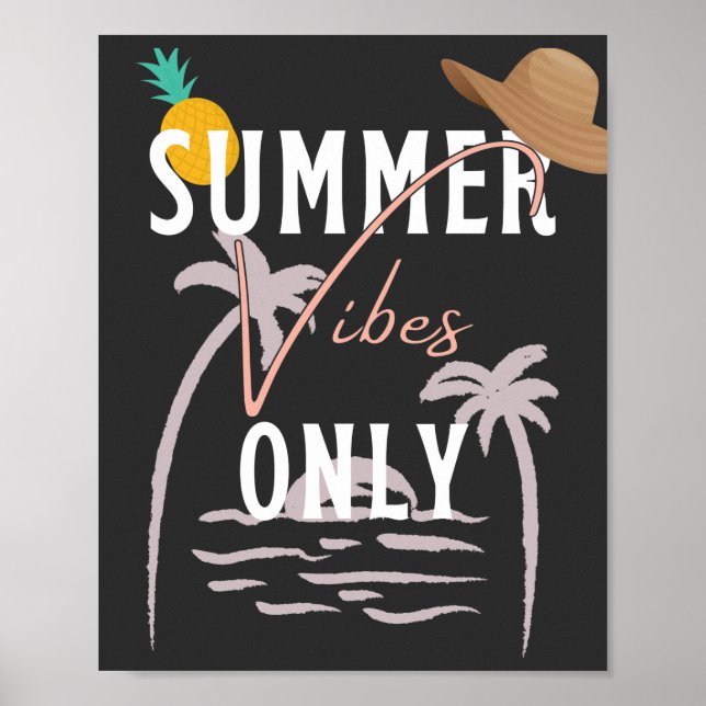Poster Jolies Vibes D'Été Seulement Plage (Devant)
