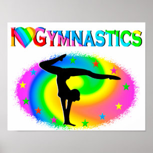 POSTER JOLIMENT COLORÉ J'ADORE LE DESIGN GYMNASTIQUE