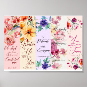 Poster Jolis marque-pages chrétiens sur le thème floral P