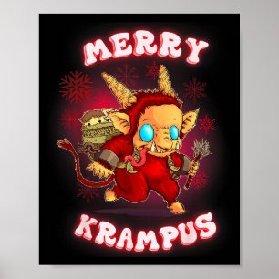 Poster Jolis pyjamas Krampus enfants hommes femmes Noël