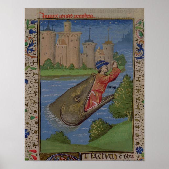 Poster Jonas et la Baleine, de la Bible de Jean XXII (Devant)