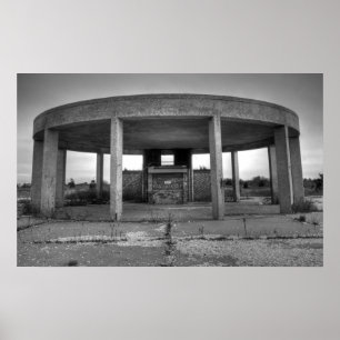 Poster Jones Beach Gazebo (noir et blanc)