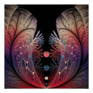 Poster Jonglage Abstrait Moderne Fantaisie Art Fractal