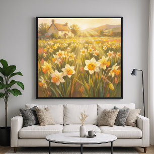 Poster Jonquilles Ensoleillées - Style de Peinture Pastel