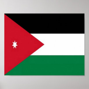 Poster Jordanie - Asie - Drapeau -