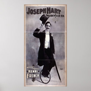 Poster Joseph Hart Vaudeville, rétro "Henry French"
