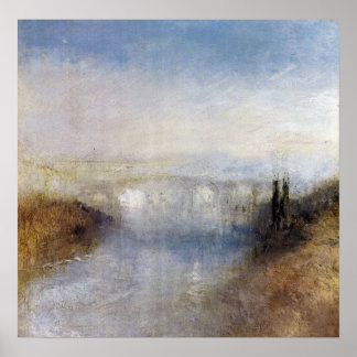 Poster Joseph Mallord Turner - Une rivière d'une colline