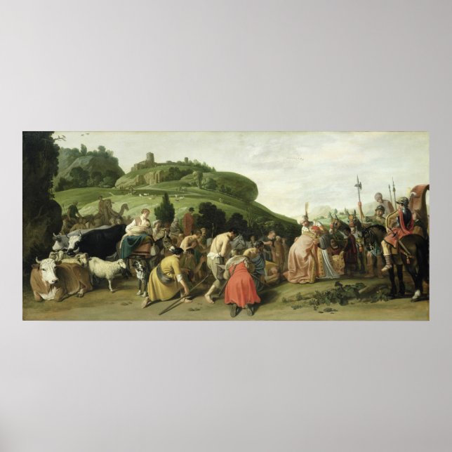 Poster Joseph reçoit son père en Egypte, 1628 (Devant)