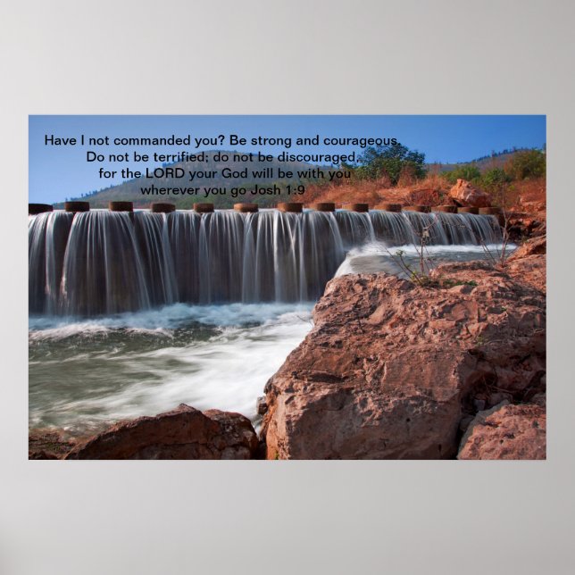 Poster Josh 1:9 Ne vous ai-je pas commandé (Devant)