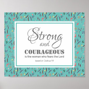 Poster Joshua 1:9   Inspirationnel FORT ET COURAGEUX