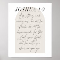 Joshua 1:9 Mini Boho Arc Beige Script