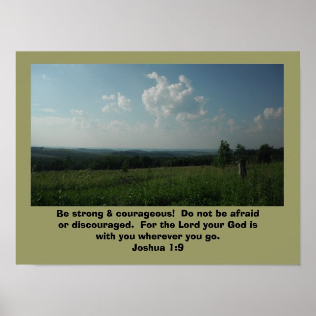 Poster Joshua 1:9 "Sei stark und mutig" (Vorne)