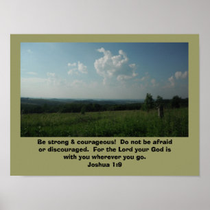 Poster Joshua 1:9 "Soyez fort et courageux"