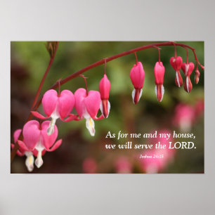 Poster Joshua 24:15 Fleurs Cardiaques Saignantes