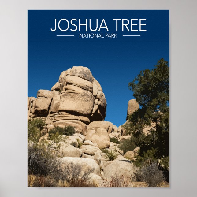 Poster Joshua Tree National Park Stylisé Voyage (Devant)