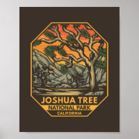 Joshua Tree National Park Sunset Retro Emblem