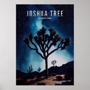 Poster Joshua Tree Stars de nuit Cactus