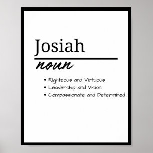 Poster Josiah, Garçon Nom Personnalisé Définition