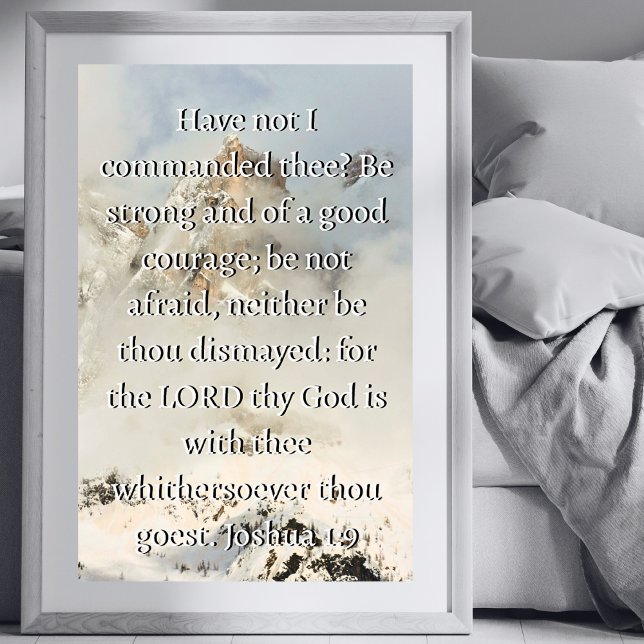 Poster Josué 1:9 Bible Verse Encouragement chrétien (Créateur téléchargé)
