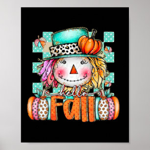 Poster Jote Scarecrow Citrouille Thanksgiving Halloween H