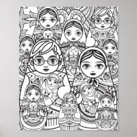 Jote slic Folk Art Nesting Dolls Coloration de fam
