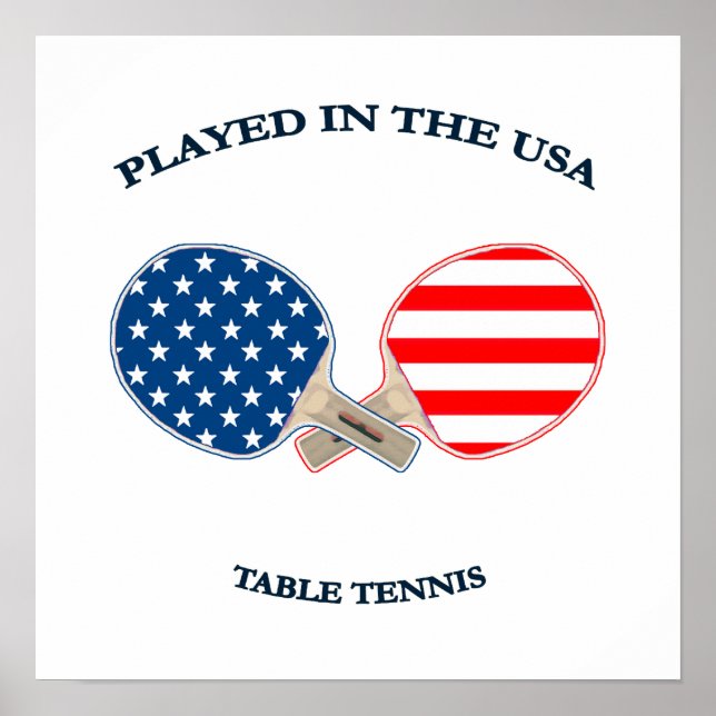Poster Joué aux Etats-Unis Tennis de table (Devant)