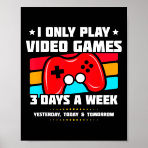 Poster Jouer à des jeux vidéo - Jeux sur PC et console - 