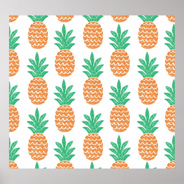 Poster Jouer à l'ananas : Plaisir Motif amusant. (Devant)