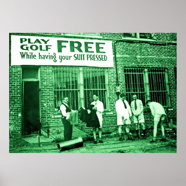 Poster Jouer Au Golf Gratuitement (Tout En Ayant Votre Co (Devant)