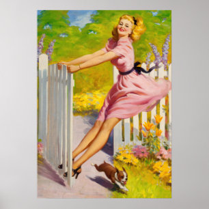 Poster Jouer avec chien