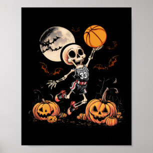 Poster Jouer Basket-ball Halloween Hommes garçons Basketb