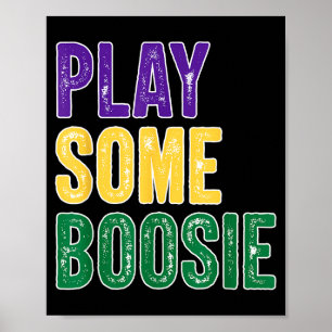 Poster Jouer Boosie Perles Mardi Gras Carnaval Louisiane