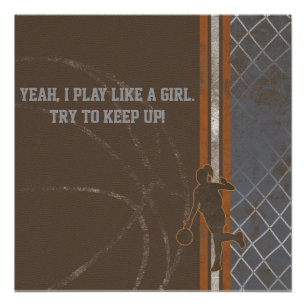 Poster Jouer comme une fille Basketball