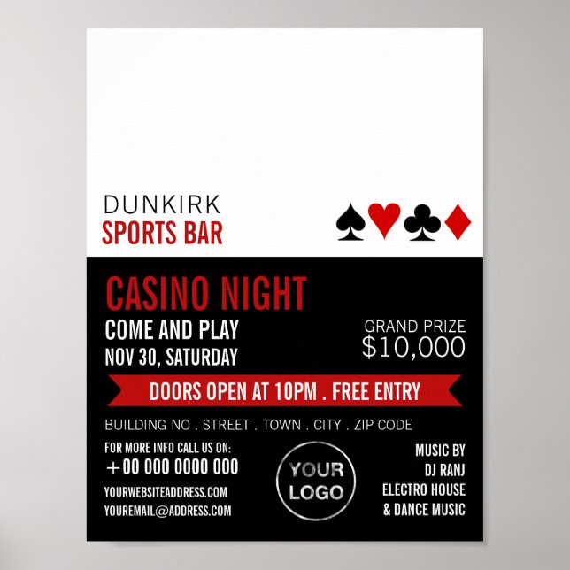 Poster Jouer Costumes, Casino Night, Industrie De Jeu (Devant)