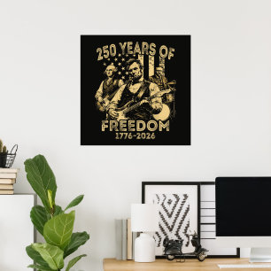 Poster Jouer de la guitare 4 juillet 250e anniversaire