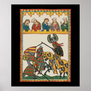 Poster Jouer Des Chevaliers À Un Tournoi
