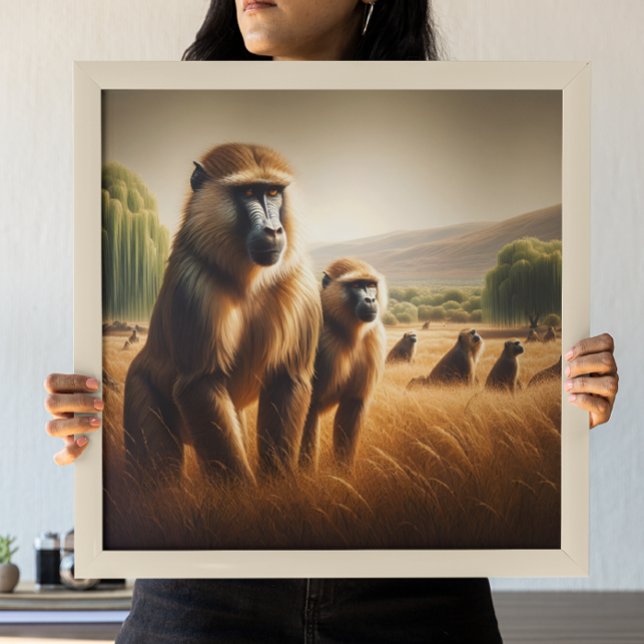 Poster Jouer des singes en train de se frotter (Créateur téléchargé)