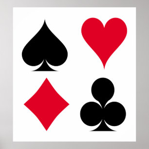 Poster Jouer des symboles de cartes motif