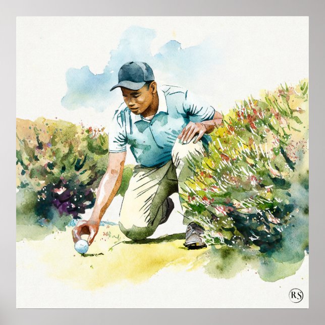 Poster Jouer là où il est - Golf Art Print (Devant)