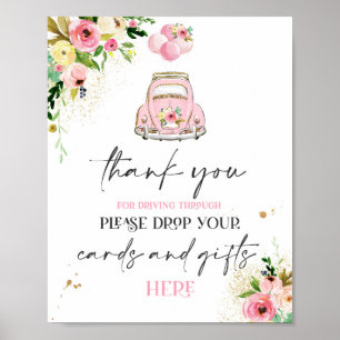 Poster Jouer Par Cartes Baby showers Cadeaux Signal Rose 