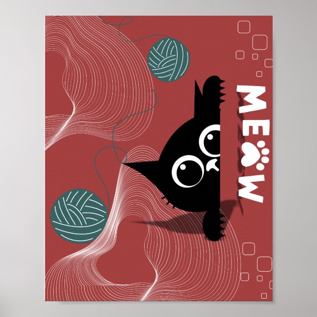 Poster Jouer Peek : Chat & Fils Whimsy (Devant)