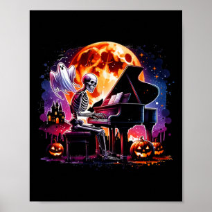 Poster Jouer Piano Avec Fantôme Déplaisant Halloween Cost